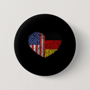 Usa Germany Heart - Dual Citizenship 6 Cm Round Badge