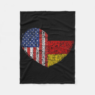 Usa Germany Heart - Dual Citizenship Fleece Blanket
