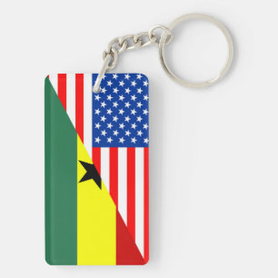 usa ghana country half flag america symbol key ring