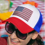 USA Glitter look Flag Forth of July Trucker Hat<br><div class="desc">You may change the style of this shirt by choosing More > under the style option. Glitter is simulated. It may be personalised in the area provide or customising by choosing the click to customise further option and changing the name, initials or words. You may also change the text colour...</div>