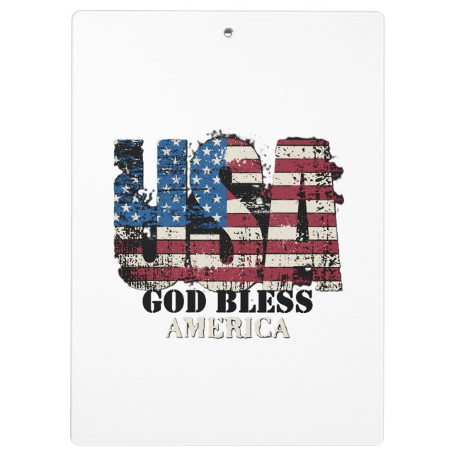USA God Bless America  Clipboard (Back)