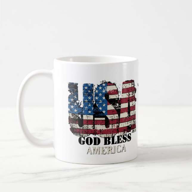USA God Bless America Coffee Mug (Left)