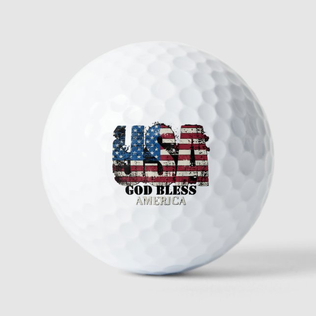 USA God Bless America Golf Balls (Front)