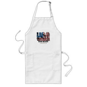 USA God Bless America Long Apron