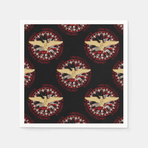 USA Gold Eagle and Flag Black-Red-Paper Napkin