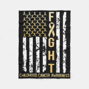 Usa Gold Flag Childhood Cancer Awareness Month Sep Fleece Blanket