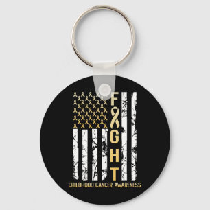 Usa Gold Flag Childhood Cancer Awareness Month Sep Key Ring