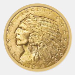 USA Gold Piece Classic Round Sticker