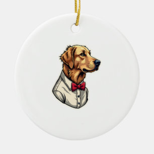 USA Golden Retriever Vintage Patriotic Dog Shirt 4 Ceramic Ornament