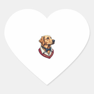 USA Golden Retriever Vintage Patriotic Dog Shirt Heart Sticker
