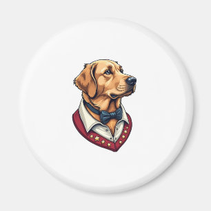 USA Golden Retriever Vintage Patriotic Dog Shirt Magnet