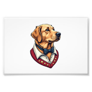 USA Golden Retriever Vintage Patriotic Dog Shirt Photo Print