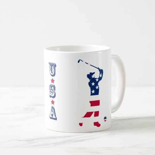 USA golf America flag golfer Coffee Mug