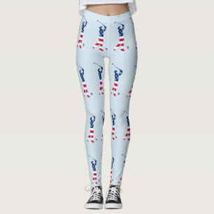 USA golf American flag golfer Leggings