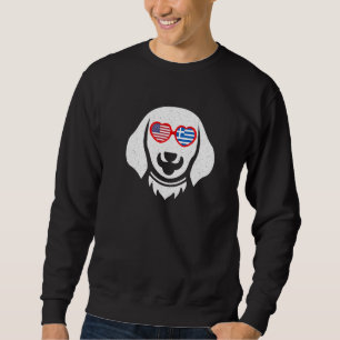 Usa Greece Flag Sunglasses Greek Americans Dog Own Sweatshirt