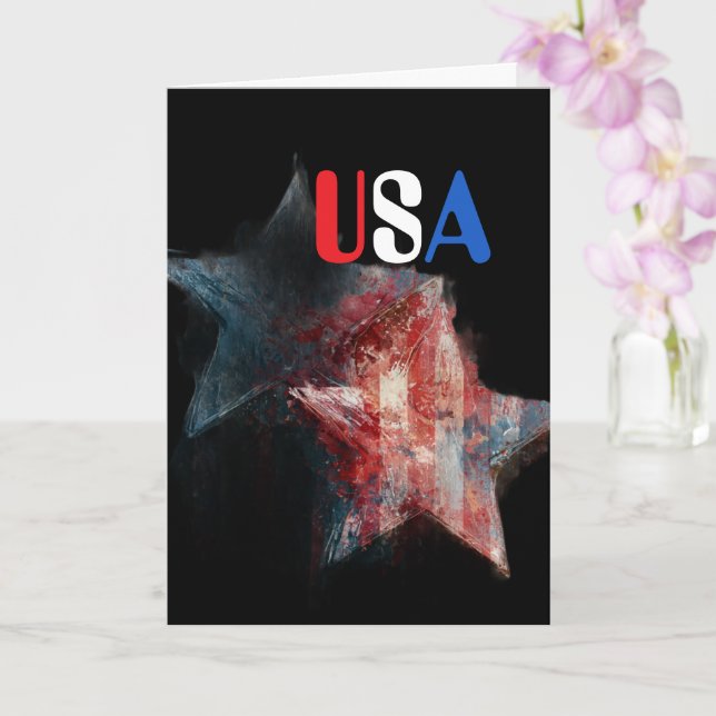 USA Greeting Card (Orchid)
