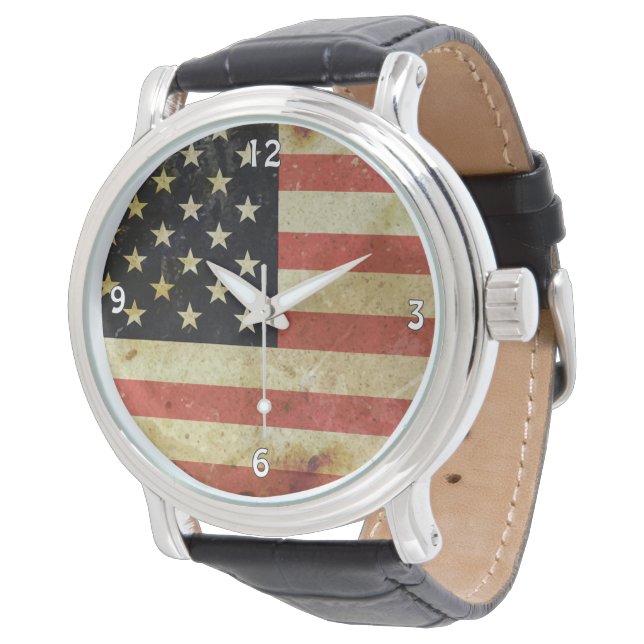 USA Grunge Flag Watch Men's (Angled)