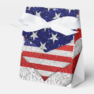 Usa Grunge Heart Shape Flag Favour Box