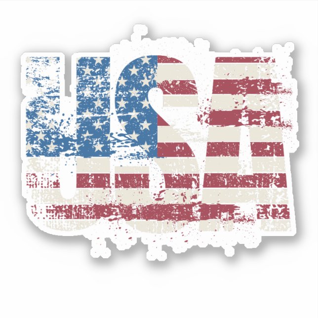 USA grunge text design with flag (Front)