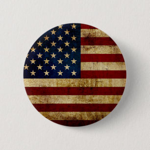 USA / Grunged flag 6 Cm Round Badge