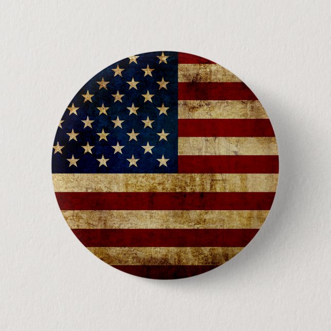 USA / Grunged flag 6 Cm Round Badge (Front)