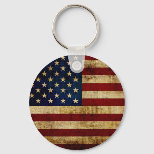 USA / Grunged flag Key Ring