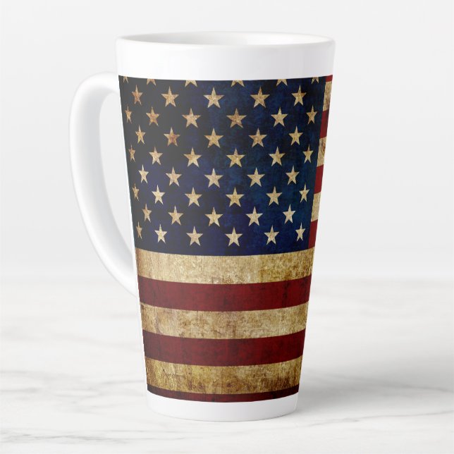 USA / Grunged flag Latte Mug (Left Angle)