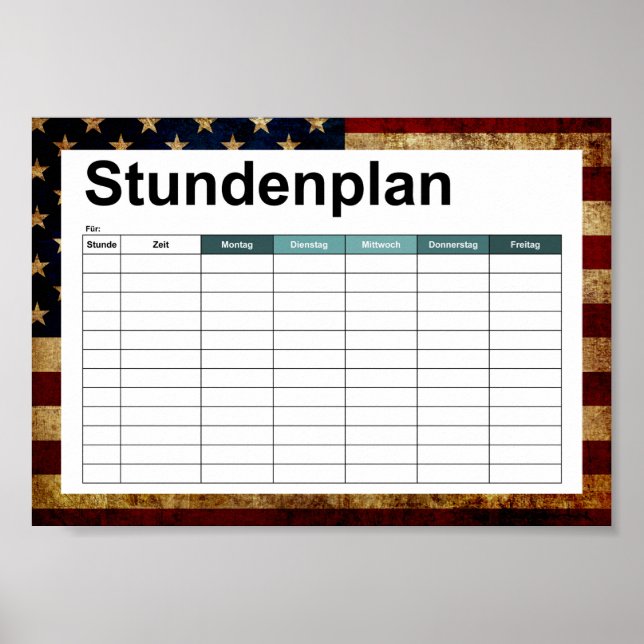 USA / Grunged flag Poster (Front)