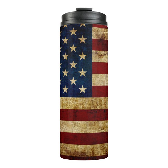 USA / Grunged flag Thermal Tumbler (Front)