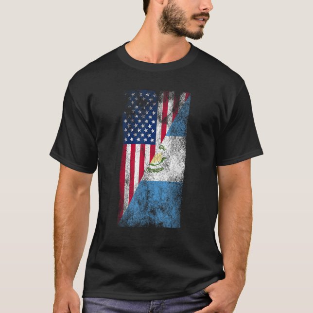 USA Guatemalan Flags United States of America Guat T-Shirt (Front)