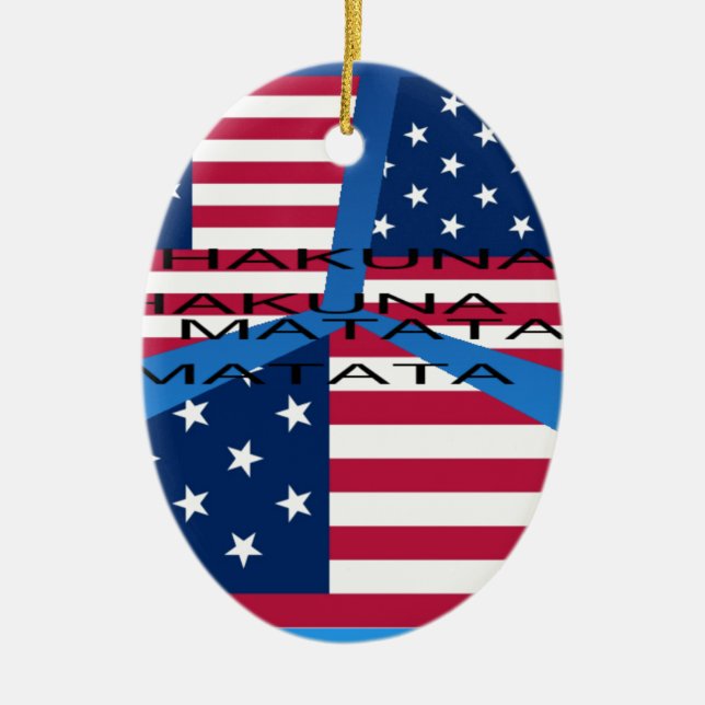 USA HAKUNA  MATATA CERAMIC TREE DECORATION (Front)