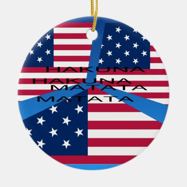USA HAKUNA  MATATA CERAMIC TREE DECORATION (Front)