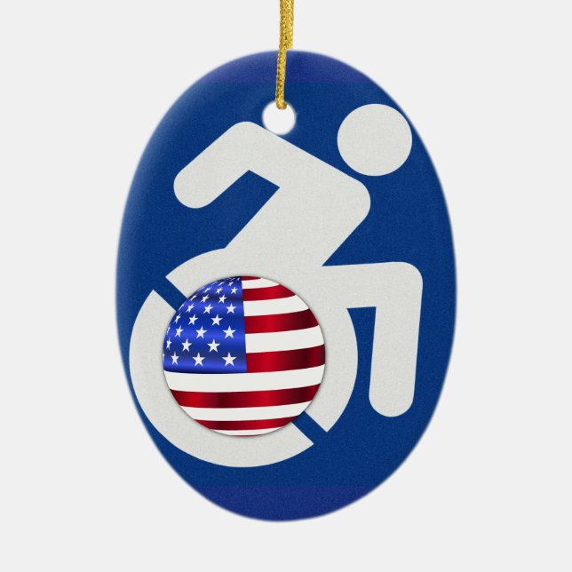 USA Handicapped Ceramic Ornament (Front)