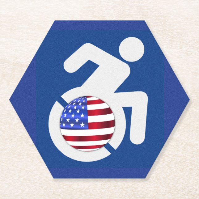 USA Handicapped Paper Coaster (Front)