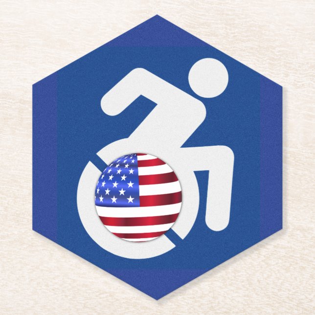 USA Handicapped Paper Coaster (Front)