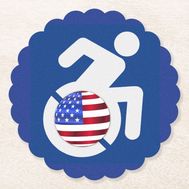 USA Handicapped Paper Coaster (Front)