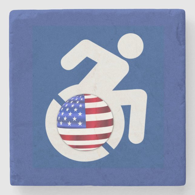 USA Handicapped Stone Coaster (Front)