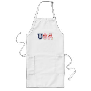 USA Happy 4th Of July T-Shirt Trucker Hat Button K Long Apron