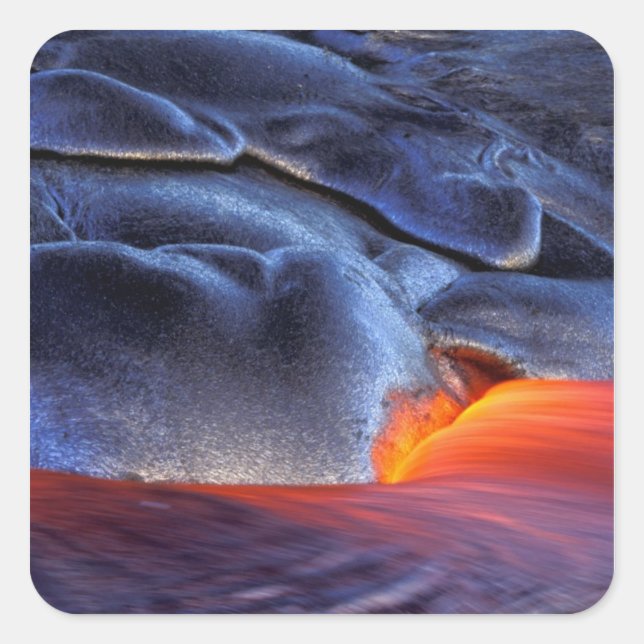USA, Hawaii, Big Island, Kilauea, Volcanoes NP, Square Sticker (Front)