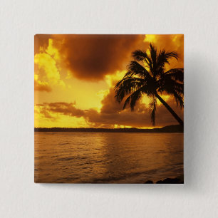 USA, Hawaii, Kauai, Colourful sunrise in a 15 Cm Square Badge