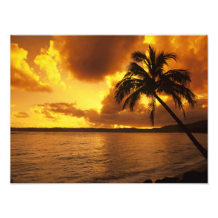 USA, Hawaii, Kauai, Colourful sunrise in a Photo Print