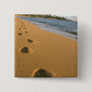 USA, Hawaii, Kauai, Kapa'a, beachfront. 15 Cm Square Badge