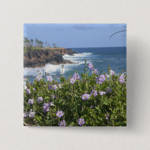 USA, Hawaii, Kauai, near Kapaa, northwest 15 Cm Square Badge