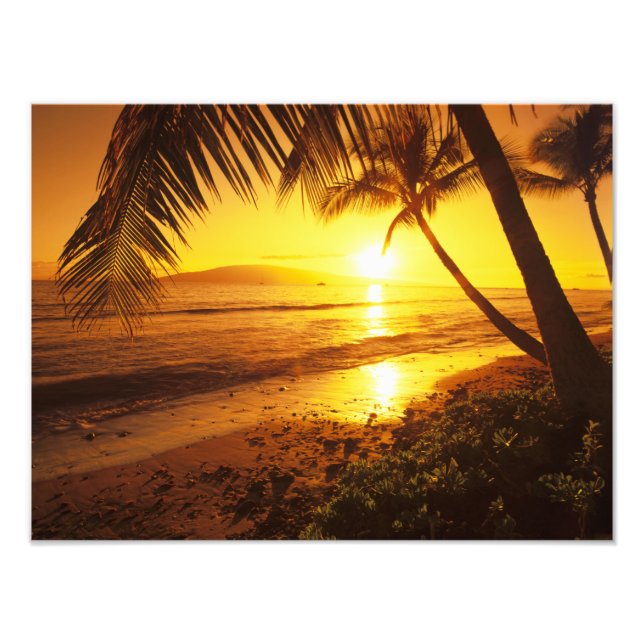 USA, Hawaii, Maui, Colourful sunset in a Photo Print (Front)