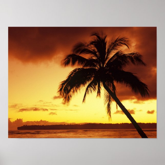 USA, Hawaii, Maui, Colourful sunset in a Poster (Front)
