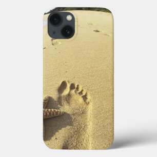 USA, Hawaii, Maui, Makena Beach, Footprint and iPhone 13 Case