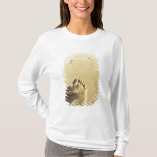USA, Hawaii, Maui, Makena Beach, Footprint and T-Shirt