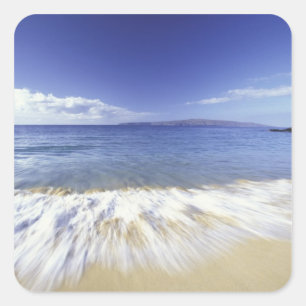 USA, Hawaii, Maui, Surf coming in to Makena Square Sticker
