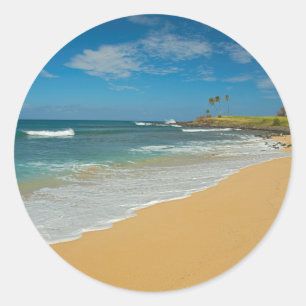 USA, Hawaii, Molokai Island, Three Mile Beach Classic Round Sticker