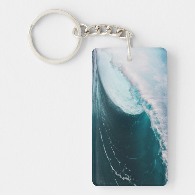 USA, Hawaii, Oahu, Large waves Key Ring (Front)